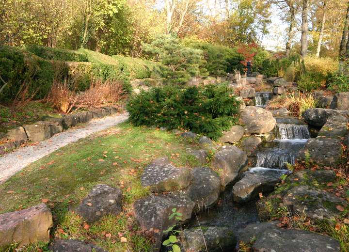 Wasserkaskaden, Bachlauf im Park