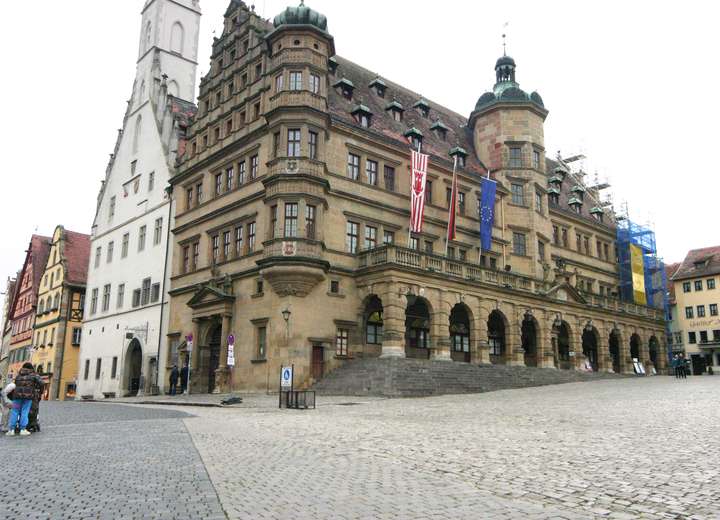 Ansicht Ecke Rathaus Rothenburg o.d. Tauber