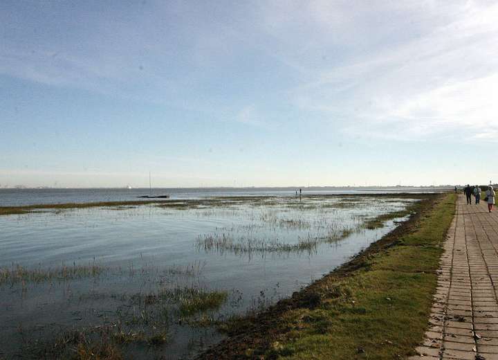 Blick auf die ruhige Ostsee mit Promende